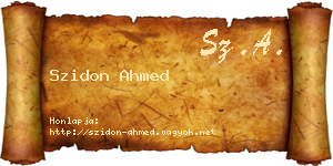Szidon Ahmed névjegykártya